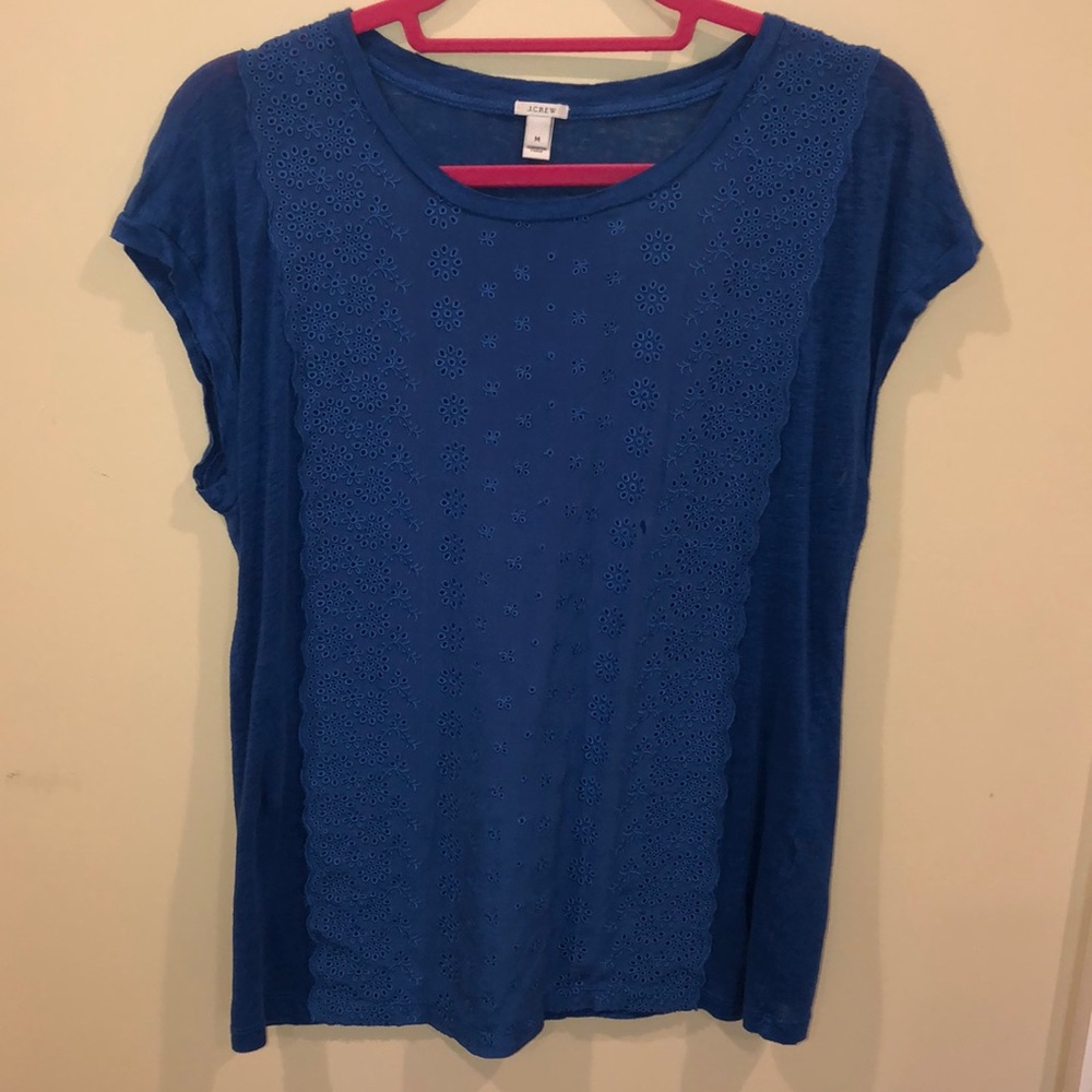 Royal Blue Floral Printed JCrew Top